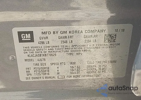2019 Buick Encore Fwd Preferred from USA, damaged, VIN KL4CJASB1KB770529